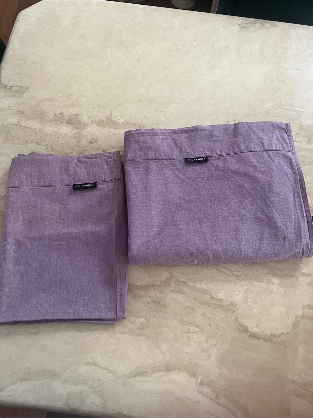 FUBU Purple Twin Sheet Set and Pillowcase 100% Cotton